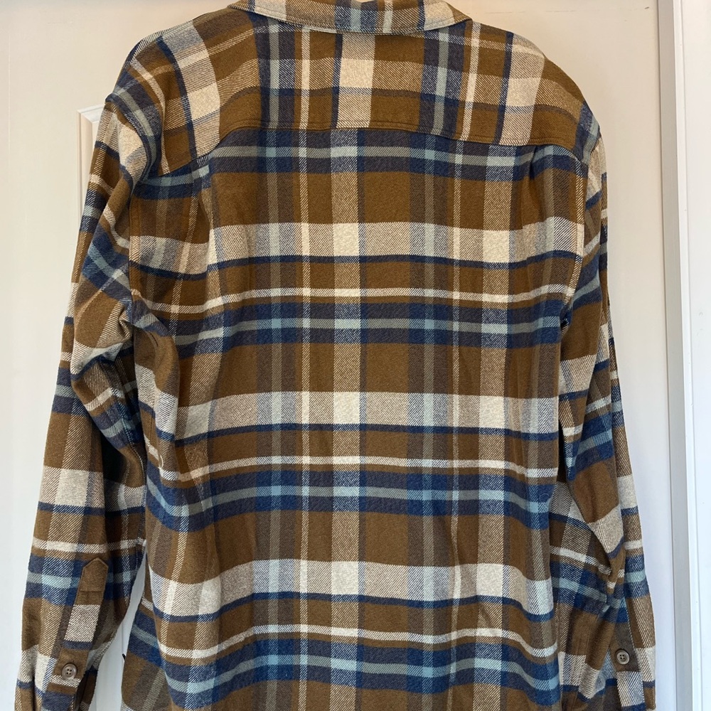 Men's Plaid Flannel Shirt - Brown and Blue
